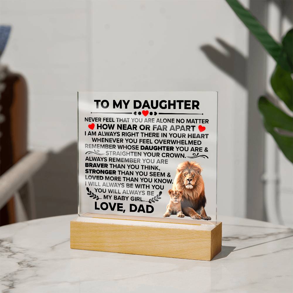 To My Daughter Braver – Acrylic Square