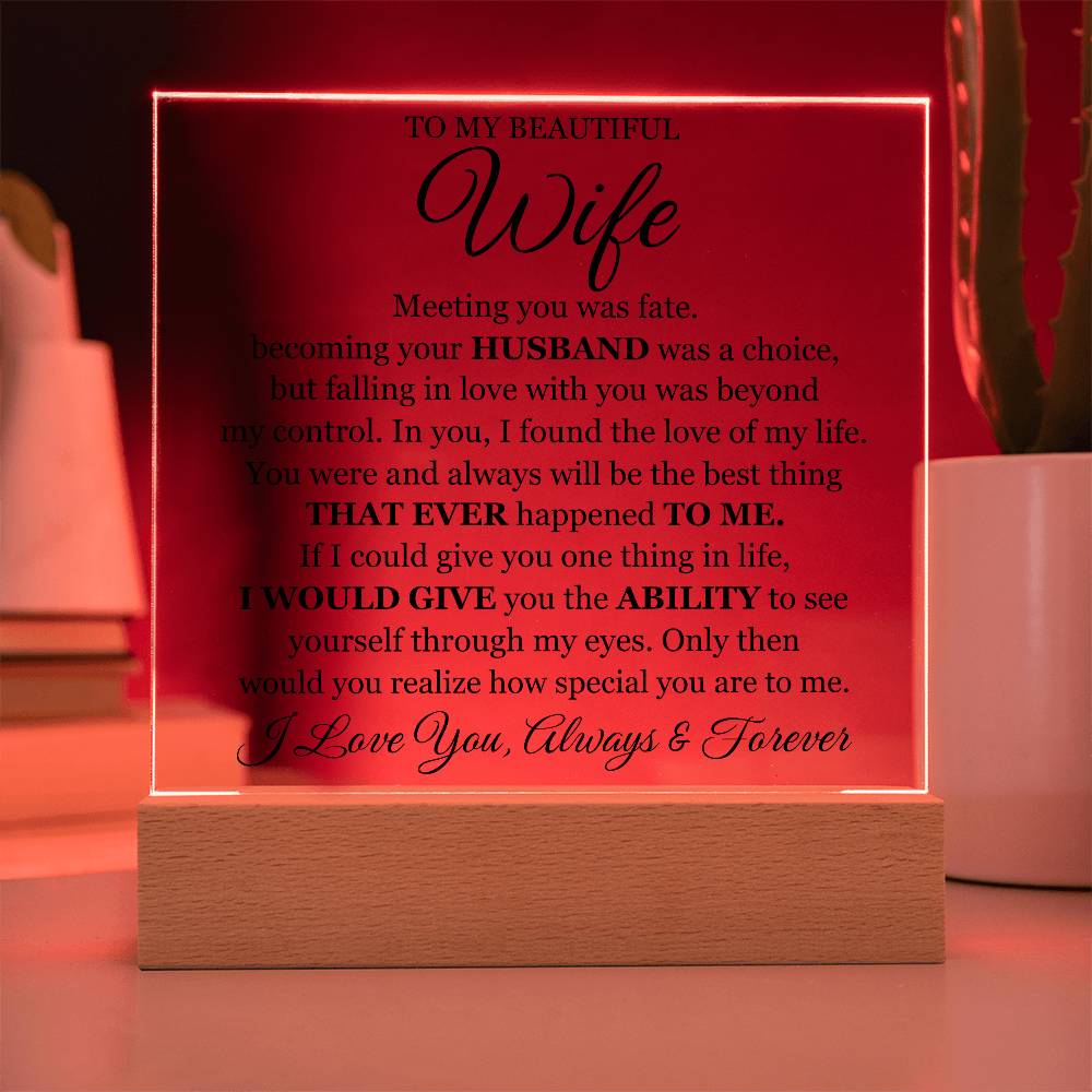 To My Beautiful Wife (Printed) – Acrylic Square