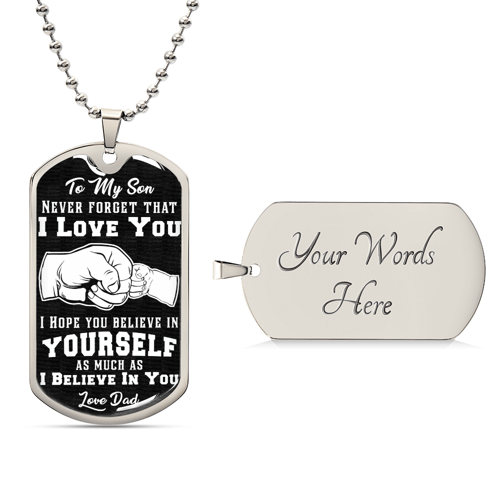 Believe In Yourself - Dog Tag Necklace – Giving Boldly