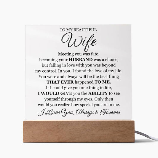 To My Beautiful Wife (Printed) – Acrylic Square