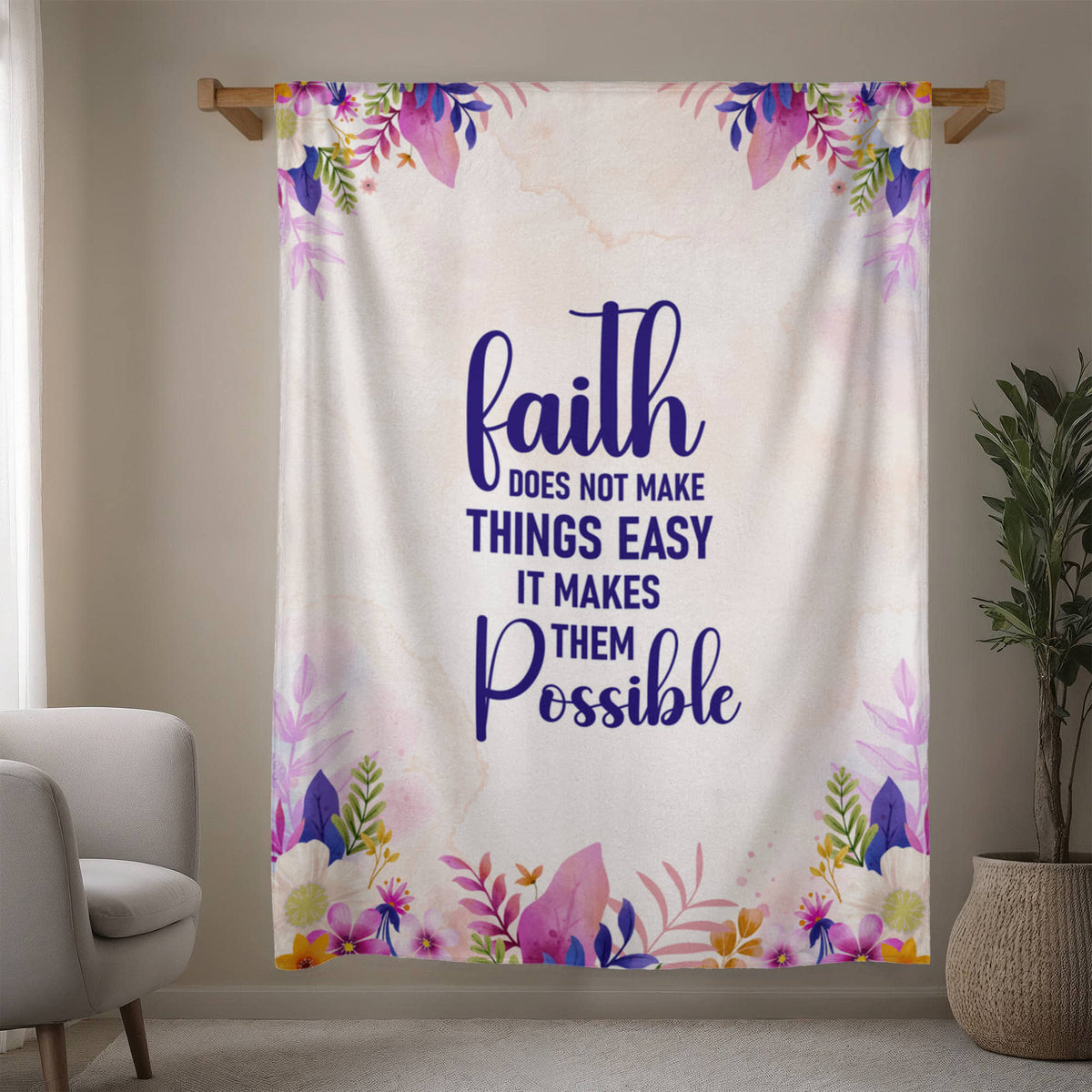 Faith Does Not Make Things Easy – Mink Touch Fleece Blanket – Giving Boldly